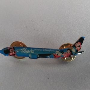 Disney Pin Blue Alaska Airlines "We're Going To Disneyland!"  Collectible Pin